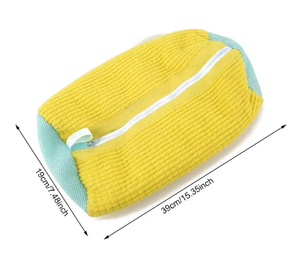 Padded Net Laundry Shoe Protector Bag made of durable polyester with padded interior and zipper closure for washing shoes safely
