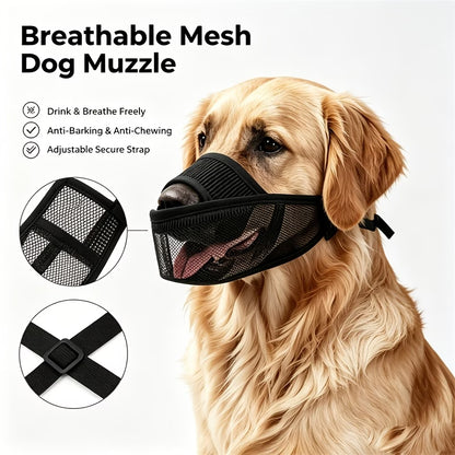 Adjustable Soft Dog Muzzle – Breathable Mesh Training Muzzle for Everyday Pet Management