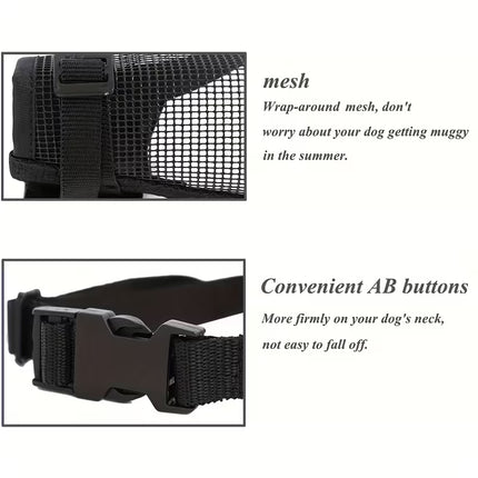 Adjustable Soft Dog Muzzle – Breathable Mesh Training Muzzle for Everyday Pet Management