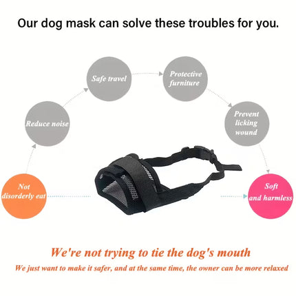 Adjustable Soft Dog Muzzle – Breathable Mesh Training Muzzle for Everyday Pet Management