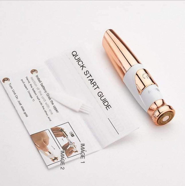 Compact lipstick-style electric hair remover for women with dual power modes and washable parts