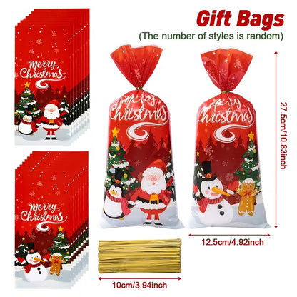 5pcs Red Christmas Theme Gift Bags – Random Style