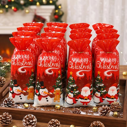 5pcs Red Christmas Theme Gift Bags – Random Style