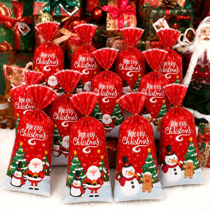 5pcs Red Christmas Theme Gift Bags – Random Style