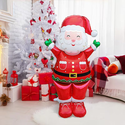 1pc Extra Large Standing Santa Claus Foil Balloon – Christmas Holiday Party Decoration