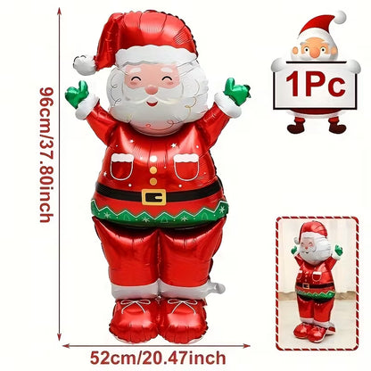 1pc Extra Large Standing Santa Claus Foil Balloon – Christmas Holiday Party Decoration