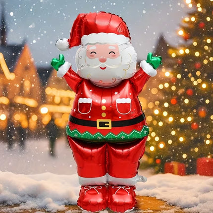 1pc Extra Large Standing Santa Claus Foil Balloon – Christmas Holiday Party Decoration