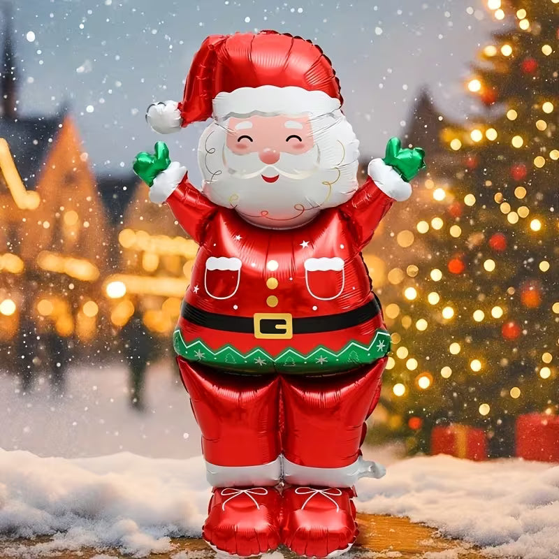 1pc Extra Large Standing Santa Claus Foil Balloon – Christmas Holiday Party Decoration