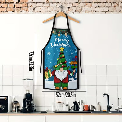 1pc Christmas Santa Claus Elf Apron – Unisex Festive Kitchen Apron