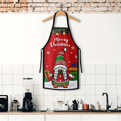 1pc Christmas Santa Claus Elf Apron – Unisex Festive Kitchen Apron
