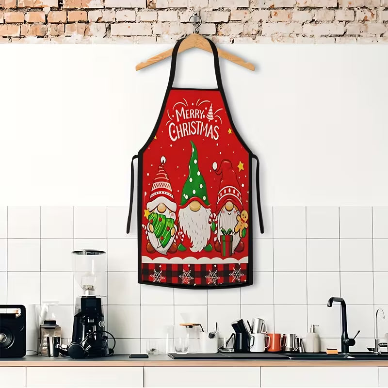1pc Christmas Santa Claus Elf Apron – Unisex Festive Kitchen Apron