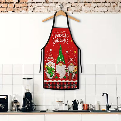 1pc Christmas Santa Claus Elf Apron – Unisex Festive Kitchen Apron