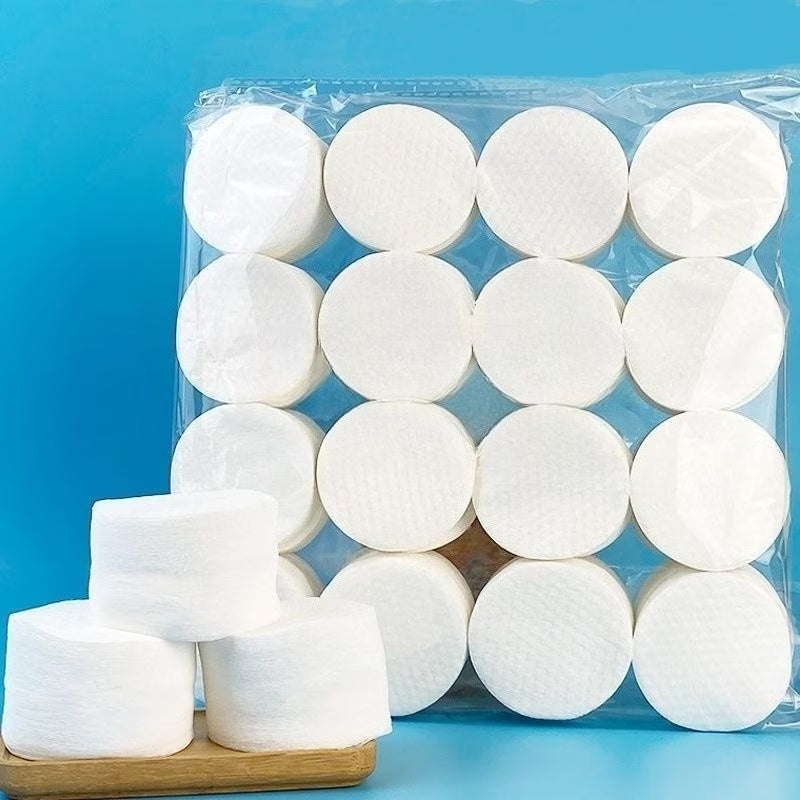 Set of 50 lint-free round makeup remover wipes by UK Dropships for facial and eye cleansing, perfect for gentle makeup removal.