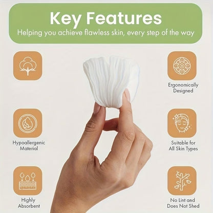 Set of 50 lint-free round makeup remover wipes for face and eyes by UK Dropships, perfect for gentle facial cleansing.