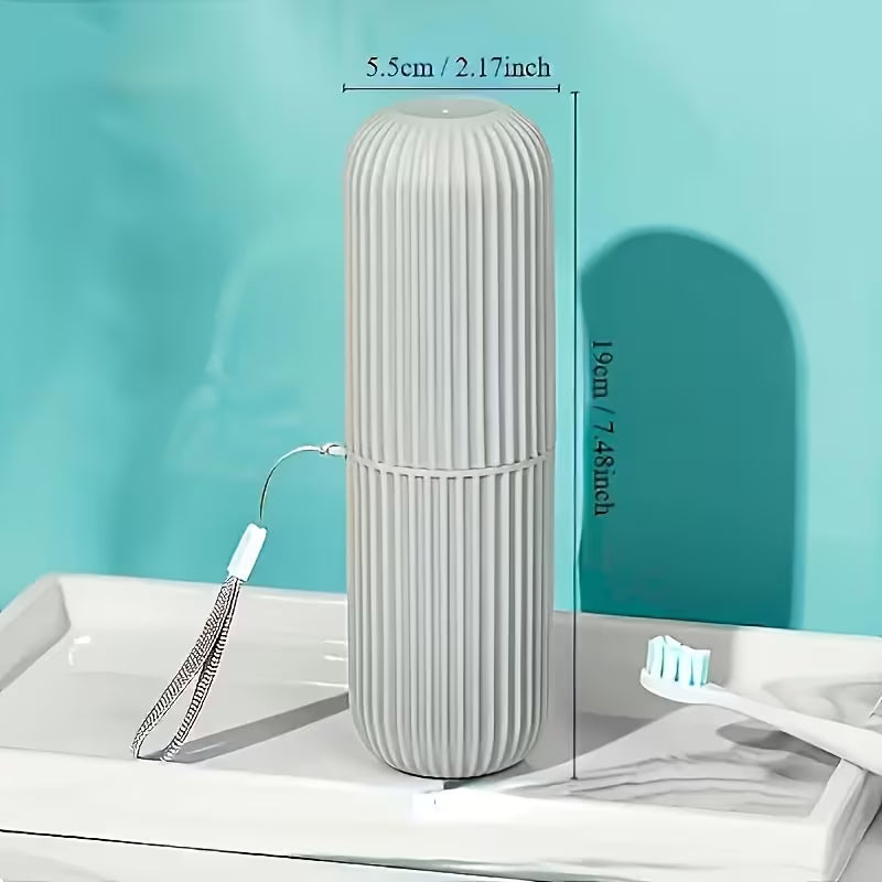 Travel Toothbrush Set with Portable Storage Box, Rinse Cup and Toothpaste Holder