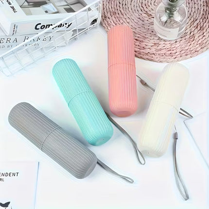 Travel Toothbrush Set with Portable Storage Box, Rinse Cup and Toothpaste Holder