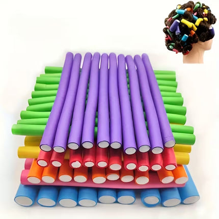 10pcs Flexible Heatless Hair Rollers – Soft Foam Curling Rods for DIY Hairstyling