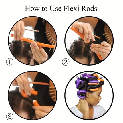 10pcs Flexible Heatless Hair Rollers – Soft Foam Curling Rods for DIY Hairstyling