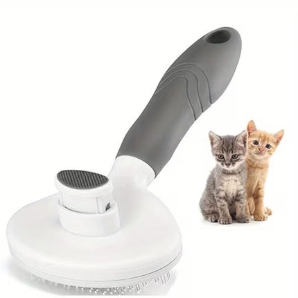 Self-Cleaning Cat and Dog Grooming Rake Brush – 304 Stainless Steel, Shedding Removal and Massage Tool