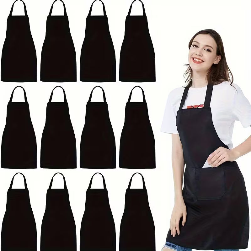 Durable Polyester Adjustable Neck Apron with 2 Large Pockets – Cooking, Baking, Grilling and Crafts