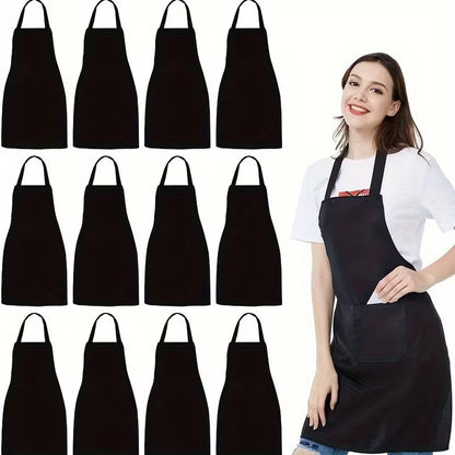 Durable Polyester Adjustable Neck Apron with 2 Large Pockets – Cooking, Baking, Grilling and Crafts