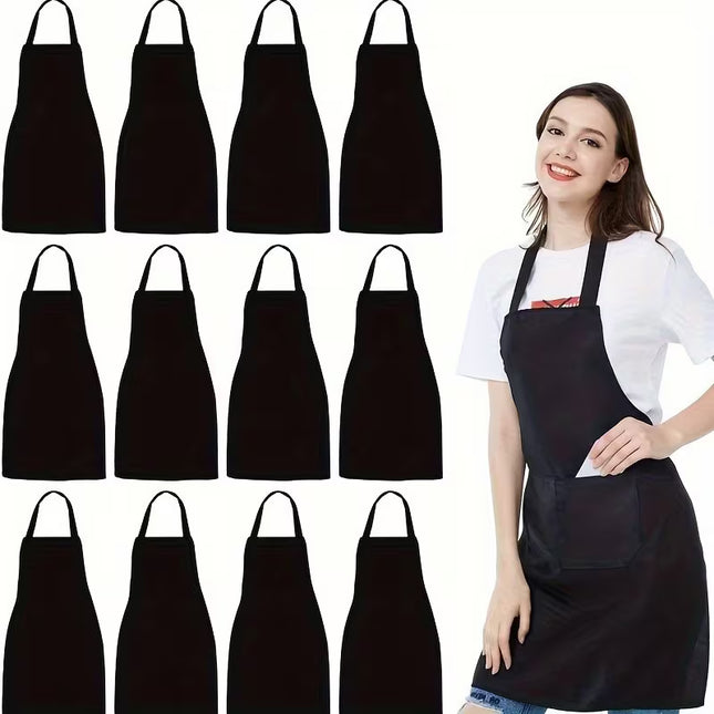 Durable Polyester Adjustable Neck Apron with 2 Large Pockets – Cooking, Baking, Grilling and Crafts
