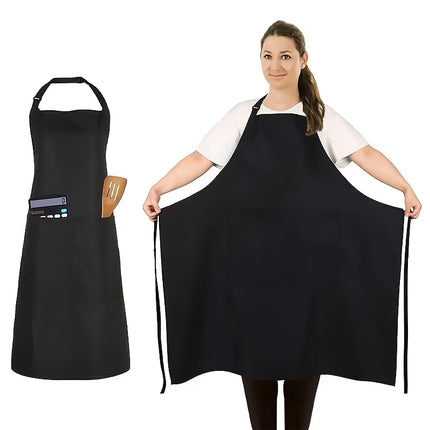 Durable Polyester Adjustable Neck Apron with 2 Large Pockets – Cooking, Baking, Grilling and Crafts