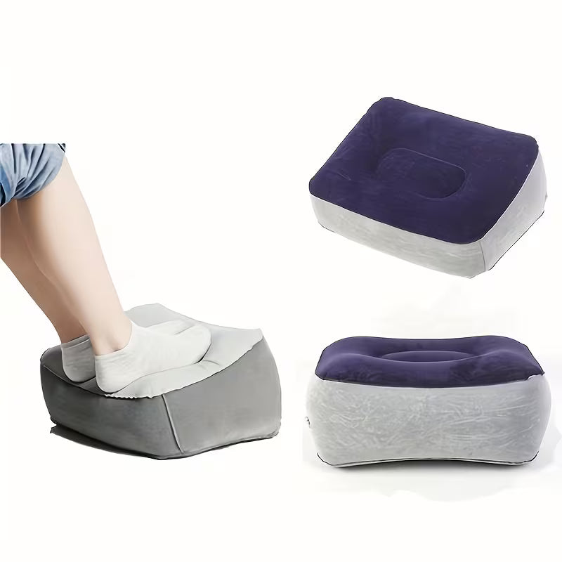 Inflatable PVC Foot Rest – Adjustable Portable Footstool for Travel, Home and Office