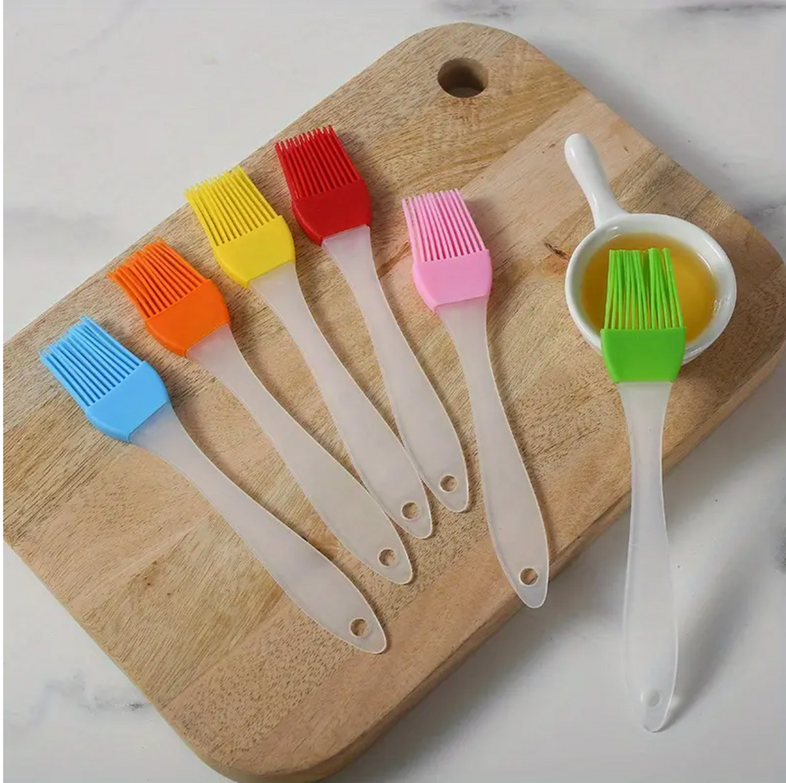Silicone Oil Brush for Cooking – Heat-Resistant, Non-Shedding Multi-Color Basting Brush | Perfect for Grilling, Baking, Pancakes &amp; Home Use | Durable Kitchen Utensil &amp; Culinary Tool