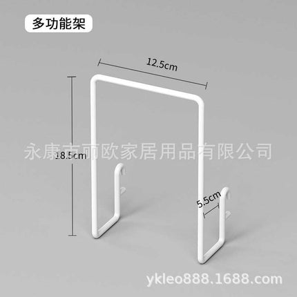 Wall-Mounted Storage Rack with Hooks for Home Use