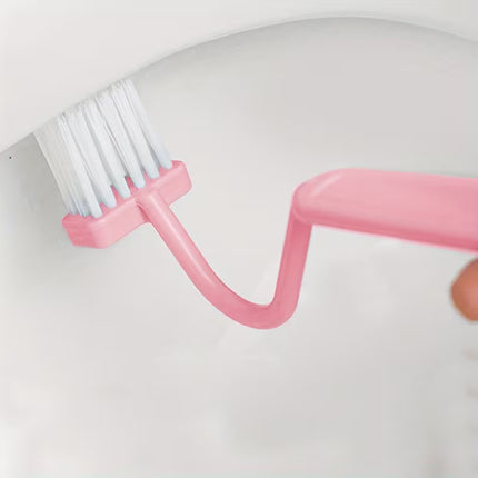 V-Shaped Toilet Brush – Long-Handle Bathroom Cleaning Brush with Wall-Mounted Holder