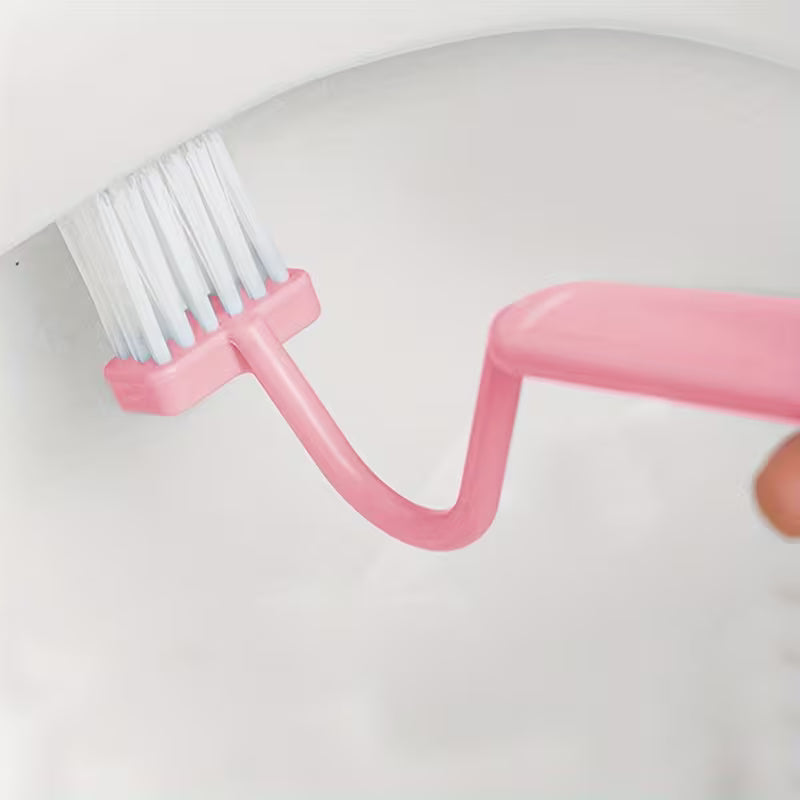 V-Shaped Toilet Brush – Long-Handle Bathroom Cleaning Brush with Wall-Mounted Holder