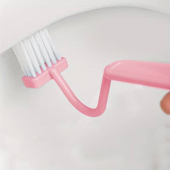 V-Shaped Toilet Brush – Long-Handle Bathroom Cleaning Brush with Wall-Mounted Holder