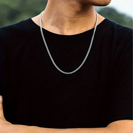 Wide Stainless Steel Cuban Link Chain Necklace – Punk Rock Style Unisex Jewelry | Adjustable 16"/20"/24" | Bold 3mm & 5mm Chain | Durable, Polished Choker for Men & Women