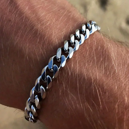 Stainless Steel Cuban Link Chain Bracelet for Men – Hip Hop High Street Style Accessory | American Hip Hop Cool Couple Jewelry