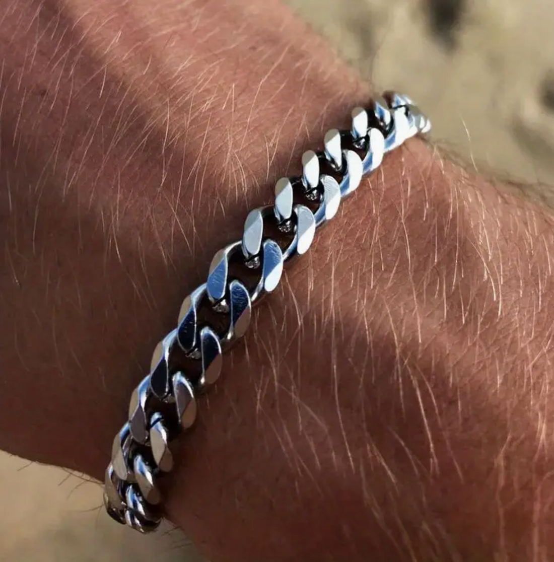 Stainless Steel Cuban Link Chain Bracelet for Men – Hip Hop High Street Style Accessory | American Hip Hop Cool Couple Jewelry