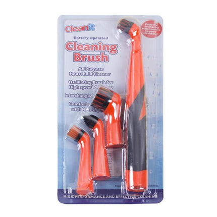 Wireless Sonic Scrubber electric cleaning brush with interchangeable heads for versatile, chemical-free household cleaning