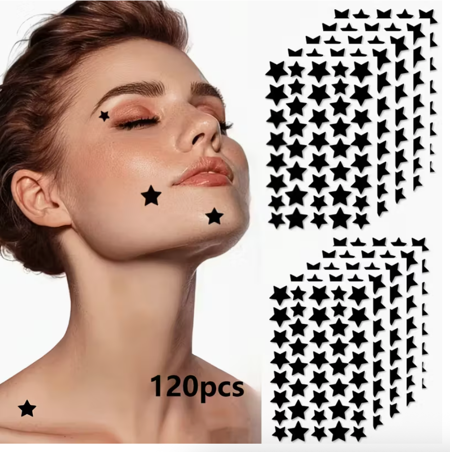 Set of 160 black pimple covers with light beige tone, alcohol-free, fragrance-free, gentle acne patches for sensitive skin.
