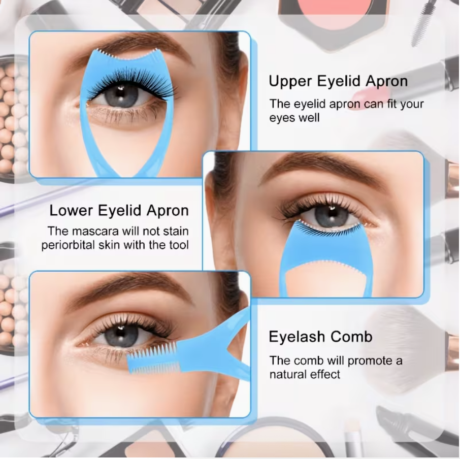 Eyelash Makeup Auxiliary Tool – Mascara Guard &amp; Lash Comb  Upper &amp; Lower Lash Guide • Dual-Sided Comb • Smooth Edges • Lightweight &amp; Compact Makeup Accessory