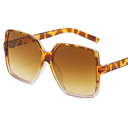 Oversized Black Square Sunglasses for Women with Mirror