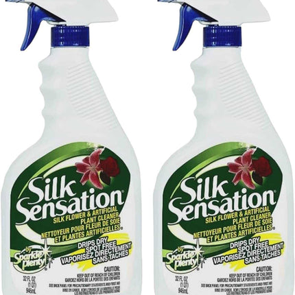 Sparkle Plenty Silk Plant Cleaner Spray for artificial and silk plants in 32 oz spray bottles, no-wipe formula
