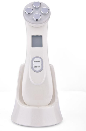HailiCareEMS Microcurrent facial beauty ion device in pink, white, and black for skin rejuvenation and lifting