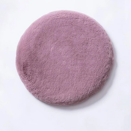 Plush faux fur memory foam cushion in blush pink for stylish comfort and support