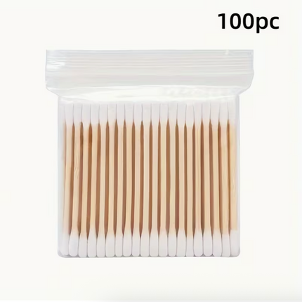 100PCS Premium Dual-Tip Swabs – Lint-Free Precision Swabs for Makeup & Cleaning