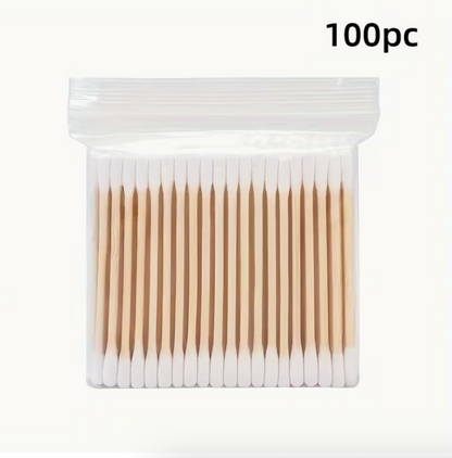 100PCS Premium Dual-Tip Swabs – Lint-Free Precision Swabs for Makeup &amp; Cleaning