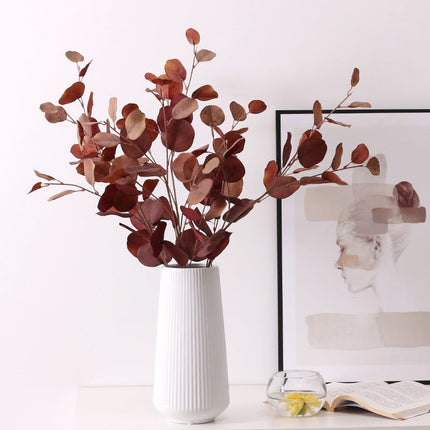 Realistic silk apple leaves simulation in autumn colors for wedding photography decor