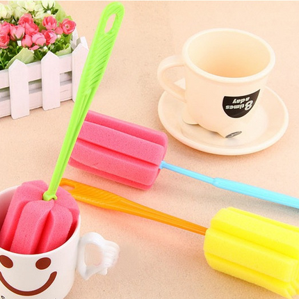 Creative Eco-Friendly Long Handle Cup Cleaner Sponge Brush