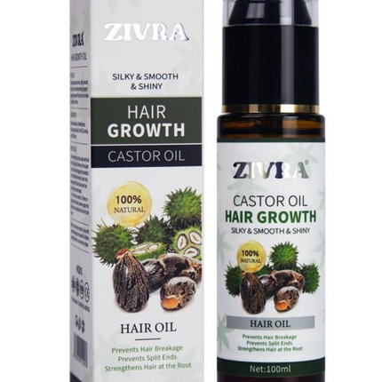 Pure \& Natural *ZIVRA* Hair Growth Oil With Castor Oil for Healthy Shiny Hair