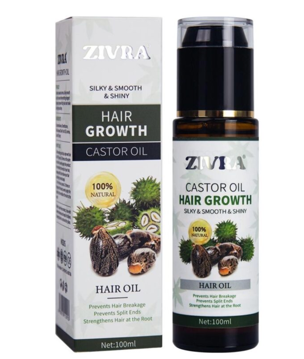Pure \&amp; Natural *ZIVRA* Hair Growth Oil With Castor Oil for Healthy Shiny Hair
