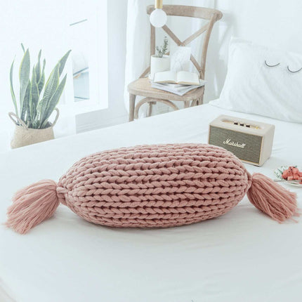 Handmade wool sofa cushion in solid dark green acrylic fiber for stylish home decor